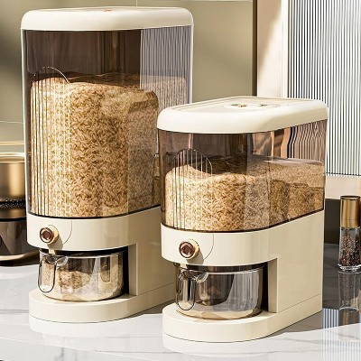 22LBS Rice Dispenser with Lid and Measuring Cup, Large Grain Container Storage for Kitchen Soybean Corn