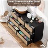GAOMON 7-Rattan Drawer Tall Dresser with Deep Drawers & Wide Top,Multi-Room Storage for Bedroom, Living Room, Hallway, Nursery - 2 of 4