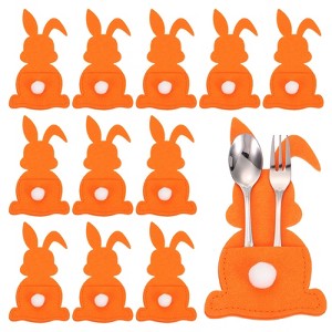 Unique Bargains Easter Bunny Knife Forks Decorative Flatware Storage Holders 5.9" x 3.2" 36 Pcs - 1 of 4