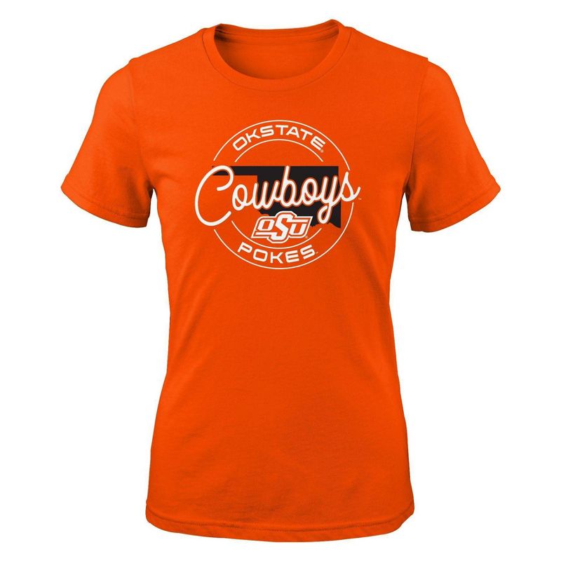 NCAA Oklahoma State Cowboys Girls&#39; Short Sleeve Crew Neck T-Shirt, 1 of 2