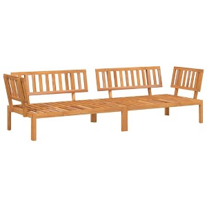 vidaXL Patio Pallet Corner Sofas Outdoor Furniture 2 Pcs - Solid Acacia Wood Modular Design for Garden, Balcony, Patio - 52.4"x36.2"x27.2" - 1 of 4