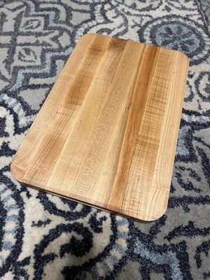 John Boos Newton Prep Master Large Maple Wood Cutting Board For Kitchen, 15  Inches X 14 Inches, 2.25 Inches Thick Grain With Groove & Stainless Pan :  Target