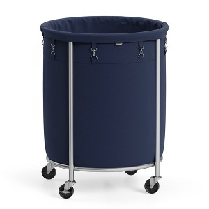 Laundry Hamper with Wheels Round Rolling Laundry Sorter Laundry Cart with Removable Bag - 1 of 4