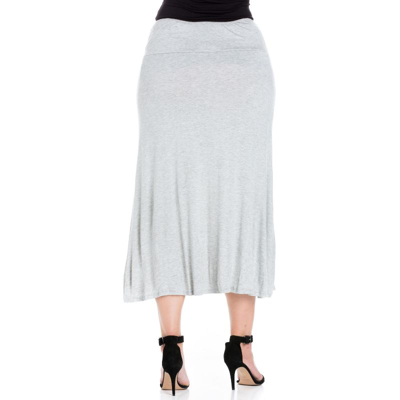 24seven Comfort Apparel Women's Elastic Waist Maxi Skirt, 3 of 5