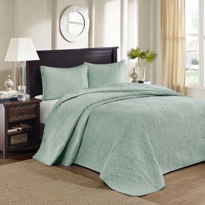 Sapphtopaz 3-Piece Reversible Quilt Set, Cottage-Inspired Stitch Pattern Sheet Set, Bedding Comforter Set for Women, Men, Kids & Teens - 1 of 4