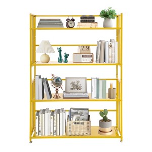 YIYIBYUS Metal Gold Book Shelf, Book Storage Rack, 4-tier Book Storage Rack - 1 of 4