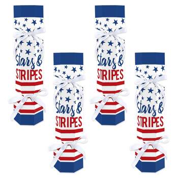 Big Dot of Happiness Stars & Stripes - No Snap Patriotic Party Table Favors - DIY Cracker Boxes - Set of 12