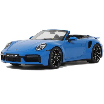 2020 Porsche 911 (992) Turbo S Cabriolet Blue 1/18 Model Car by GT Spirit