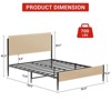 Bed Frame with Natural Rattan Headboard and Solid Wood Footboard, Under Bed Storage Space - 3 of 4