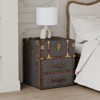 JIONJOY Vintage Linen Storage Ottoman with Leather Accents - Multi-Functional Side Table with Hidden Compartment & Drawers - 2 of 4