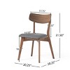 Mid-Century Upholstered Dining Chair Set of 2 with Walnut Rubber Wood Legs with Curved Backrest for Dining Room-Baofuwish - 4 of 4