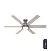 Hunter Gravity 60" Ceiling Fan Matte Silver with Integrated LED Light, 6 Blades, Smart Home Compatible - 2 of 4