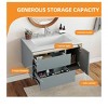 31 in Modern Wall Mounted Bathroom Vanity Cabinet Ceramic Cabinet Double 2 Drawers  Cabinet Vanity With Smart Sensor Light - 2 of 4