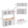 FUFU&GAGA 63"W Wooden Buffet Sideboard with Drawer Hooks and Open Shelf Worktop - 3 of 4