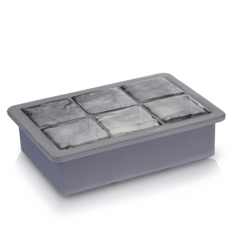 Viski Highball Ice Cube Tray with Lid | 1.5-Inch Ice Trays & Molds, Grey, 5 of 9
