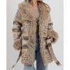 Women's SANTRO FUR BELTED COAT - Blue B - 3 of 4