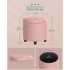 Round Storage Ottoman, Ottoman with Storage, 17.7" Dia. x 17.5" H, Sturdy Footrest with Legs, Supports 330 lb, for Living Room & Bedroom - 2 of 4