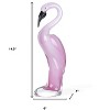 HomeRoots 15" Pink Murano Glass Flamingo Figurine Tabletop Sculpture - 3 of 4