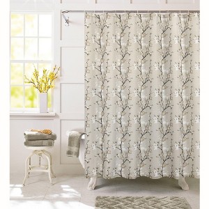 Dainty Home 3D Printed Textured Waffle Weave  Shower Curtain - 1 of 4