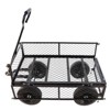 VisioGear Portable Folding Beach Wagons with Wheels, Portable Carts with Adjustable Handle, Black, 37"*19.48"*40.15" - 2 of 4