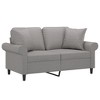 vidaXL 2-seater Sofa Light Grey 100% Polyester, Plywood, Metal Medium - 2 of 4