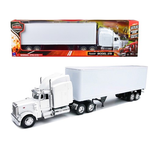 Freightliner 114SD Flatbed Truck with Crane Red with Accessories Long Haul Trucker Series 1/32 Diecast Model by New Ray