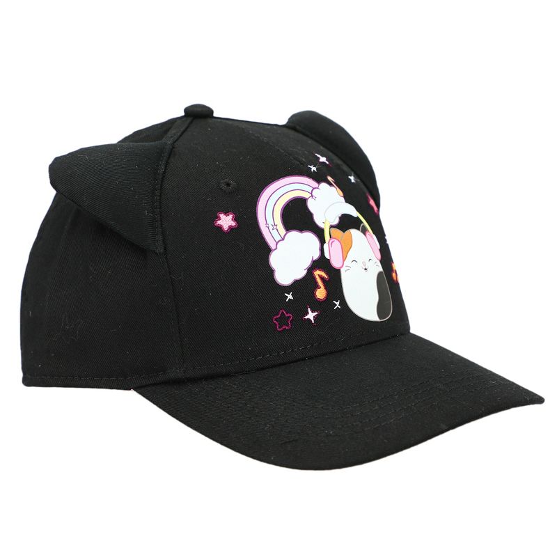 Squishmallows Cam The Cat Rainbow Dance Black Snapback Cosplay Hat, 4 of 7