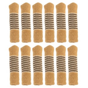Unique Bargains Striped Knitted Elastic Reduce Noise Chair Leg Floor Protectors - 1 of 4