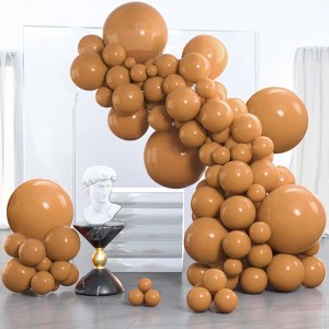 PartyWoo Balloons Light Brown Caramel Tan Boho 18 12 10 5 Inch 140 pcs - 1 of 4
