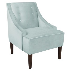 Skyline Custom Upholstered Swoop Arm Chair - Skyline Furniture , Velvet Blue