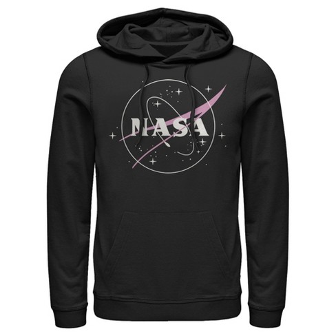 Men s NASA Simple Logo Pull Over Hoodie Black 3X Large