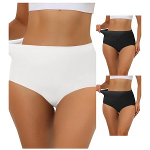 Allegra K Women's Elastic High-Waisted Unlined Breathable No-Show Hipster Underwear Multicolored - 1 of 4