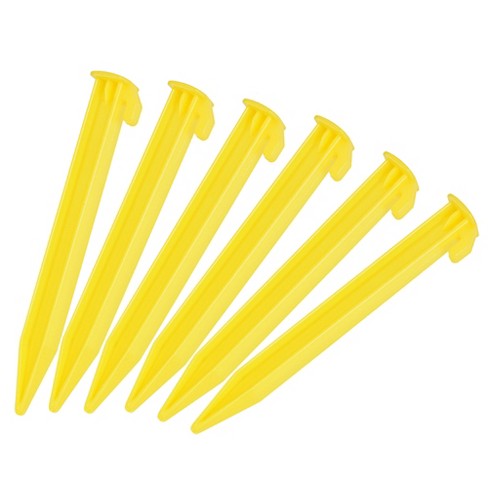 Unique Bargains Tent Stakes Plastic Pegs Hook For Camping Canopy Yellow Pcs : Target
