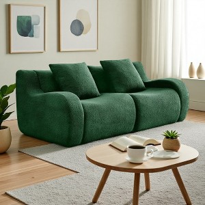 Modular Teddy Fabric Boneless Sofa with 32D High-Density Sponge, No Assembly - 1 of 4