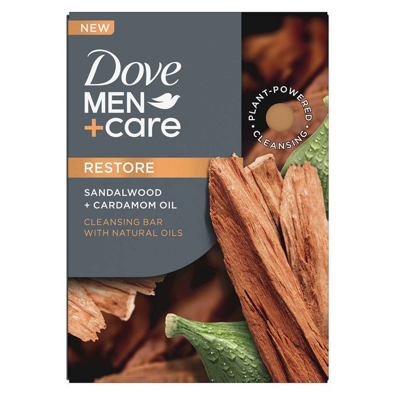 Dove Men+Care Restore Plant Based Bar Soap - Sandalwood &#38; Cardamom Oil - 5oz, 3 of 12