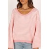 Petal And Pup Becca Crewneck Waffle Stitch Stripe Knit Sweater - Pink L ...