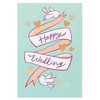 Wedding Card Banner with Doves