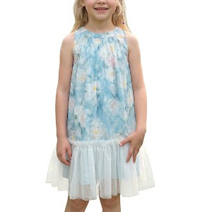 blue halter tutu dress Lou Tulle Halter Tiered Blue Dress  Love, Odette