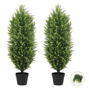 poetree 3/4/5/6 ft.Artificial Cedar Topiary Trees in Pots,Faux Greenery for Outdoor and Indoor - 1 of 4