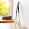 Unique Bargains Serving Tongs Lace Edge Food Tong 12-Inch Dishwasher Safe Stainless Steel Silicone 1Pcs - 2 of 3