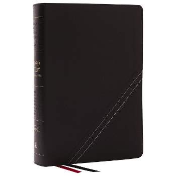 Nkjv, Word Study Reference Bible, Bonded Leather, Black, Red Letter, Thumb Indexed, Comfort Print - by  Thomas Nelson (Leather Bound)