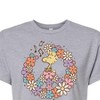 Women's - Peanuts - Floral Peace Sign Woodstock Cropped Graphic T-Shirt - 2 of 4