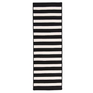 Colonial Mills Stripe It - Black White 2 ft.x8 ft. Runner (Rectangle) Rug Indoor/Outdoor 100% Polypropylene - 1 of 4
