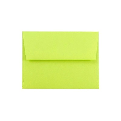JAM Paper A2 Colored Invitation Envelopes 4.375 x 5.75 Ultra Lime Green WDBH610H