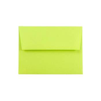 JAM Paper A2 Colored Invitation Envelopes 4.375 x 5.75 Ultra Lime Green WDBH610H