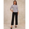 INSPIRE CHIC Women's Tweed Plaid 3/4 Sleeve Pearl Button Decor Casual Blouse - 3 of 4