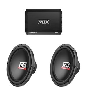 MTX TERMINATOR 500-Watt RMS 2Ω Mono Block Class D Amplifier and Two MTX Audio TN12-04 Terminator 12" 200W RMS 4-Ohm Subwoofer - 1 of 4