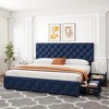 GOCAPTAIN Bed Frame with 4 Storage Drawers and Adjustable Headboard, Linen Upholstered Platform Bed Frame, Diamond Button Tufted - 4 of 4