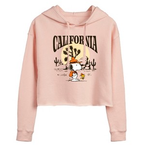 Women's - Peanuts - Beagle Scout California Cropped Graphic Hoodie - 1 of 3