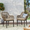 ORRD Modern Wicker Dining Chairs Set of 2, Outdoor Patio Club Chairs with Water-Resistant Cushions, Curved Design & Sturdy Frame - 2 of 4